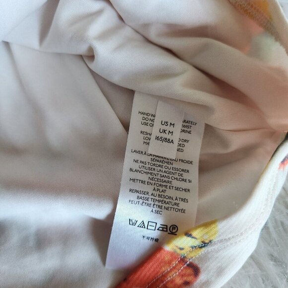 Urban Outfitters Y2K Riko Mesh Orange Butterfly Mini Dress Size M Ruched Button - Picture 11 of 14